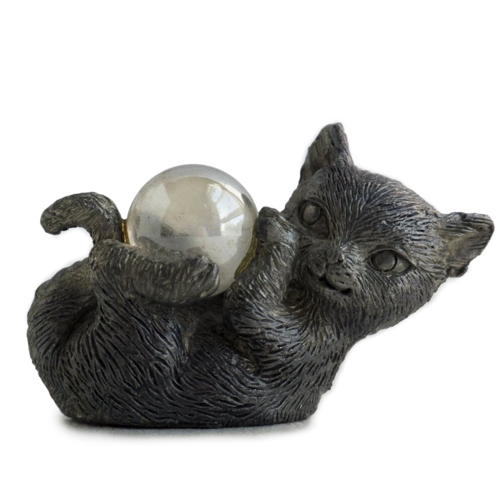 Vintage Cat holding Marble Figurine